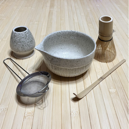 Набор посуды для матчи светлый 5 предметов